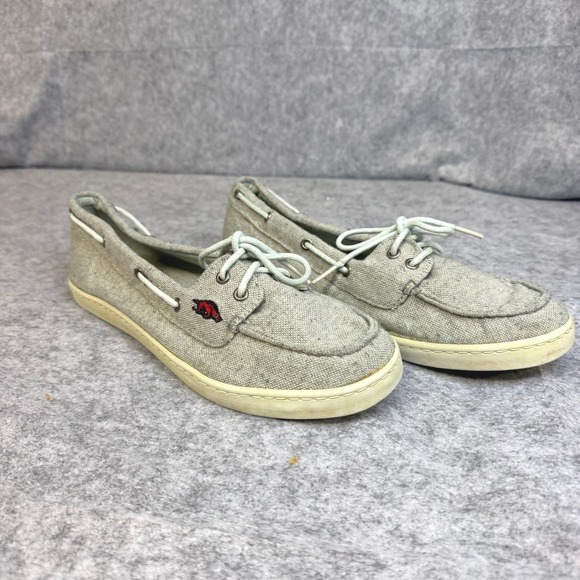 Cruzerz Shoes - Cruzerz Arkansas Razorbacks Boat Shoes Women Grey Canvas Loafers NCAA Collegiate